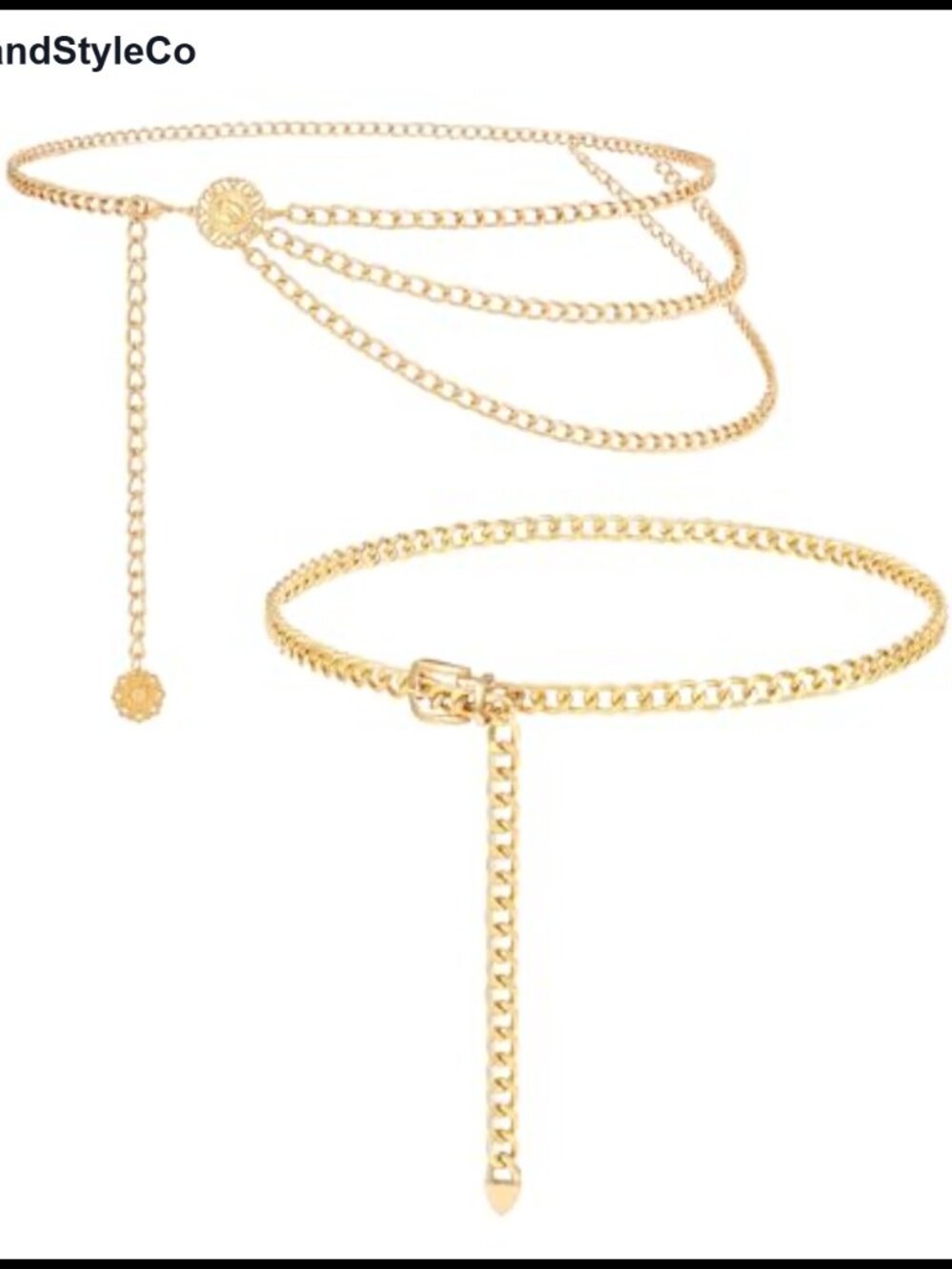 Metal Waist Chain Belt Adjustable Hook Closure O-Ring Design